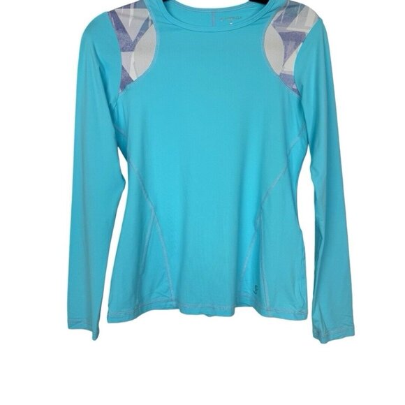 Sofibella Long Sleeve Blue Raglan Sleeve Long Sleeve Top Tennis Pickleball Golf - Picture 1 of 8